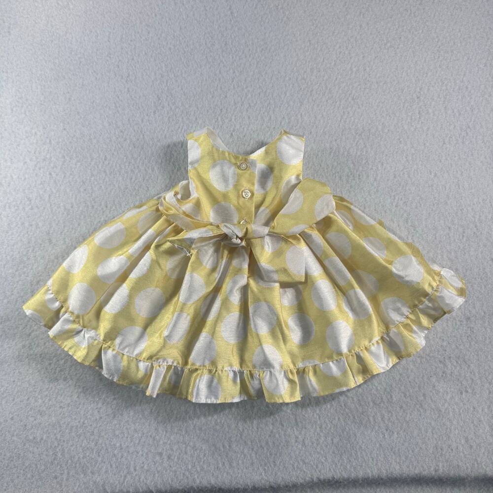Marmellata Dress 3M Yellow with White Polka Dots Dress - Easter  Wedding  Spring